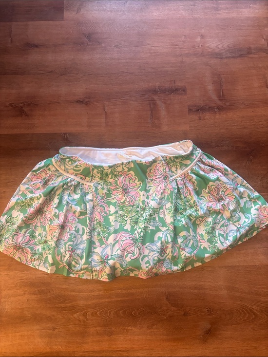 Lilly Pulitzer Dresses & Skirts - Lilly Pulitzer Green Floral Circle Skirt with Pink & White Accents